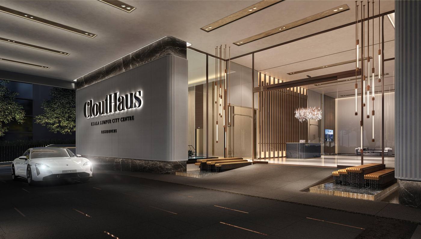 CloutHaus drop-off lobby entrance